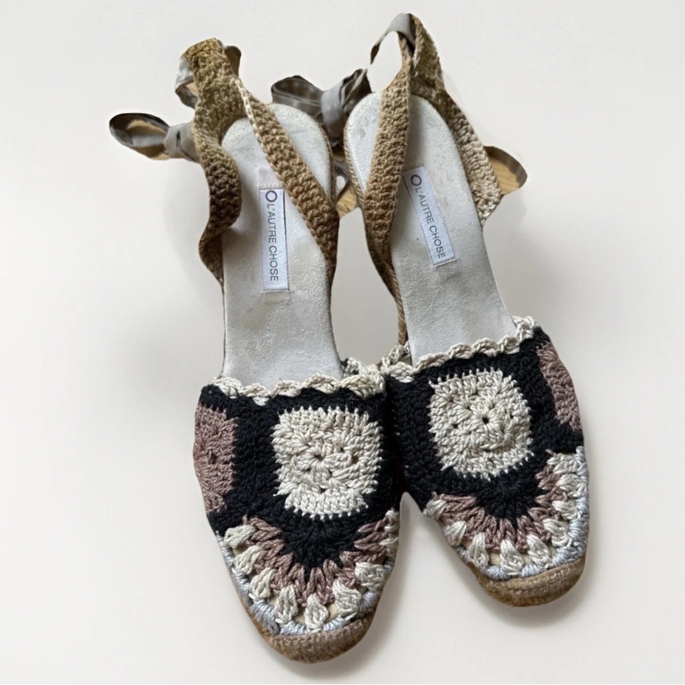 L’Autre Chose Women's Crochet Espadrille Sandals - Size 7.5 EU 38